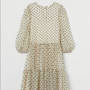 💕 Knee-length dress in mesh polka dot 💕